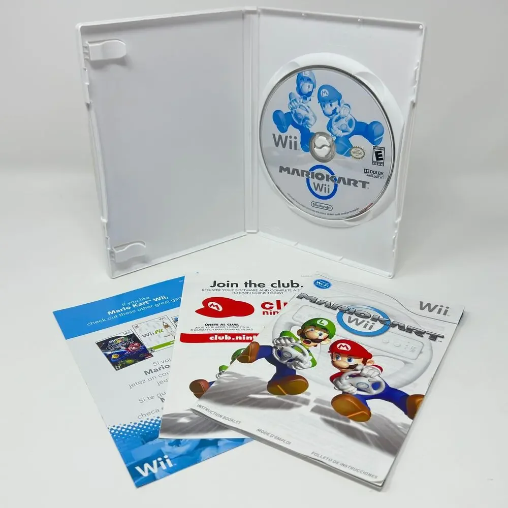 Nintendo Mario Kart Wii Video Game Complete w Manual Case Disc Classic Racing E